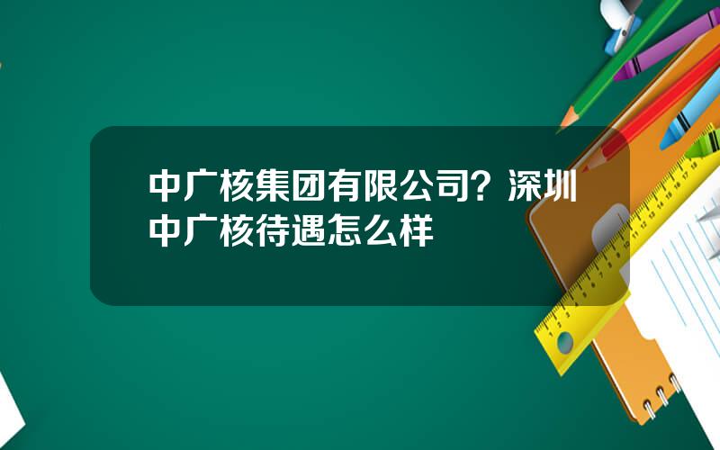 中广核集团有限公司？深圳中广核待遇怎么样