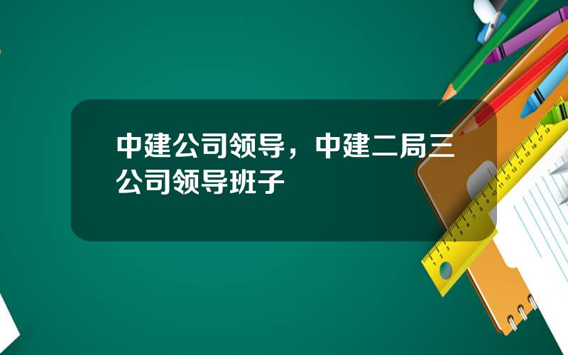 中建公司领导，中建二局三公司领导班子