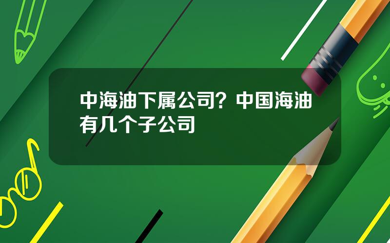 中海油下属公司？中国海油有几个子公司