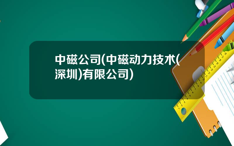 中磁公司(中磁动力技术(深圳)有限公司)