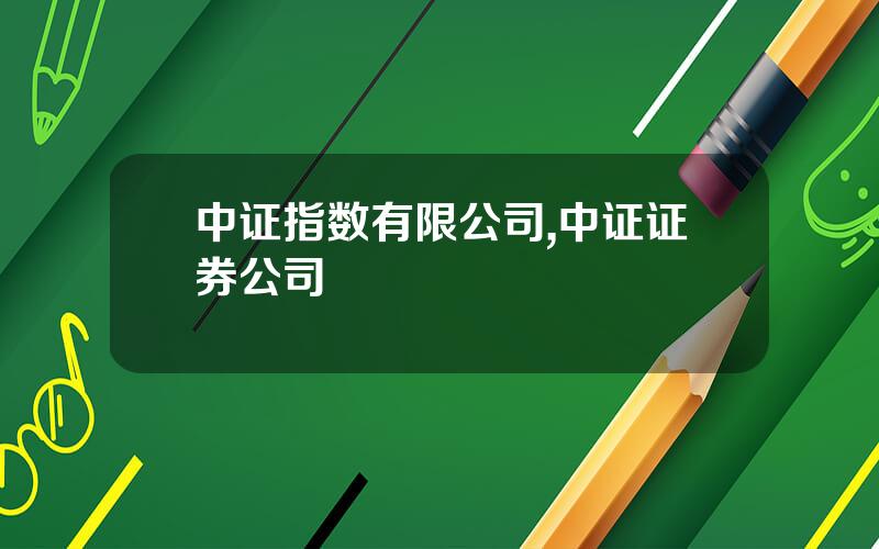 中证指数有限公司,中证证券公司
