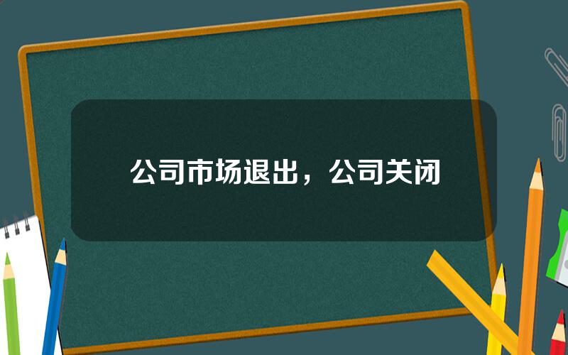 公司市场退出，公司关闭