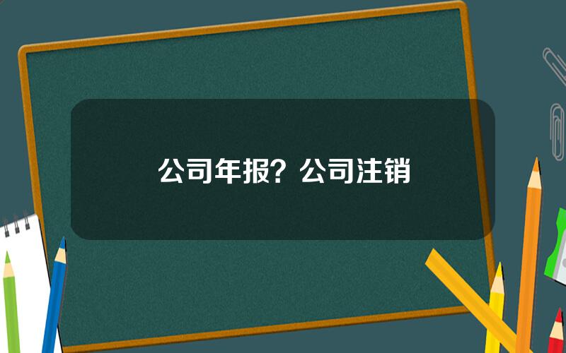 公司年报？公司注销