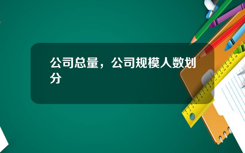 公司总量，公司规模人数划分