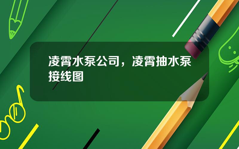 凌霄水泵公司，凌霄抽水泵接线图