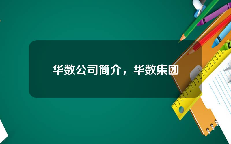 华数公司简介，华数集团