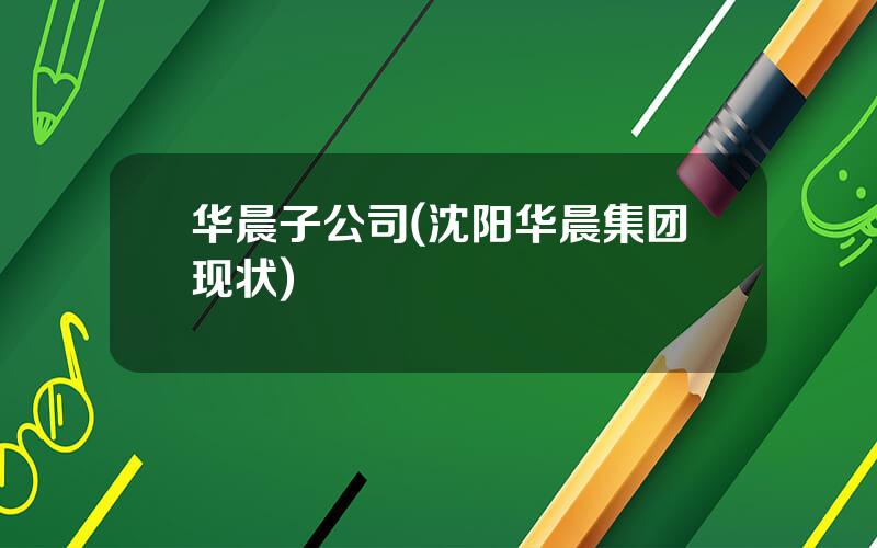 华晨子公司(沈阳华晨集团现状)