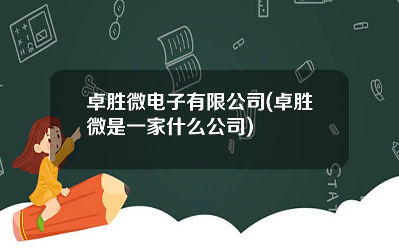 卓胜微电子有限公司(卓胜微是一家什么公司)