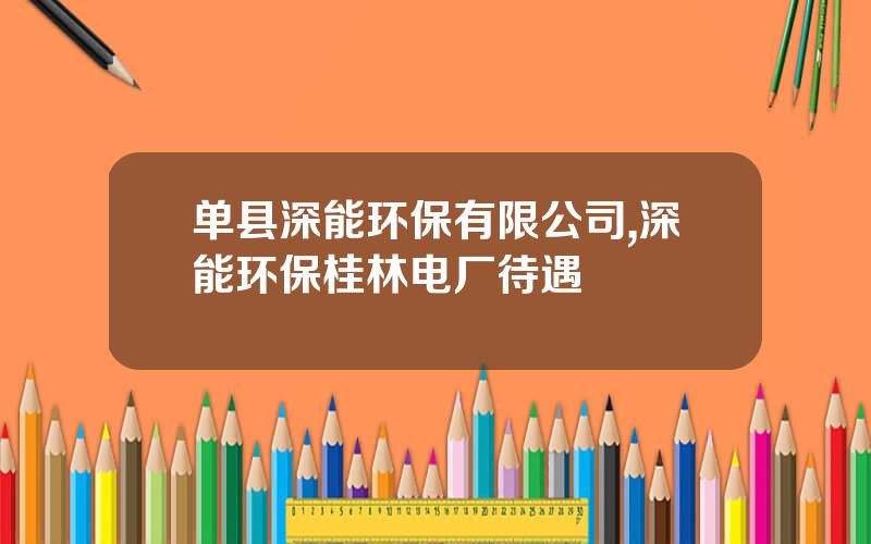 单县深能环保有限公司,深能环保桂林电厂待遇