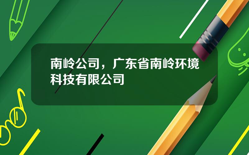 南岭公司，广东省南岭环境科技有限公司