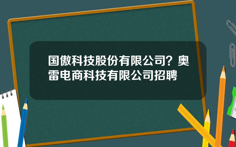 国傲科技股份有限公司？奥雷电商科技有限公司招聘