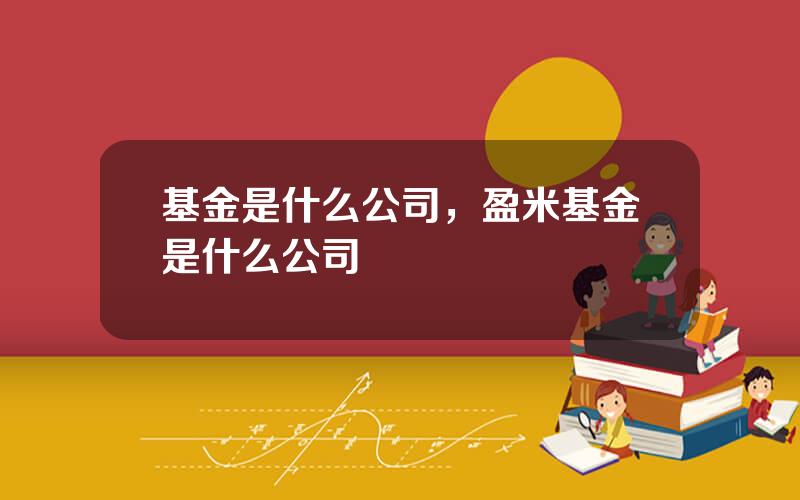 基金是什么公司，盈米基金是什么公司