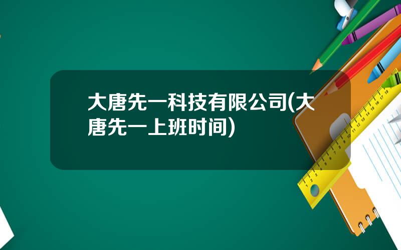 大唐先一科技有限公司(大唐先一上班时间)