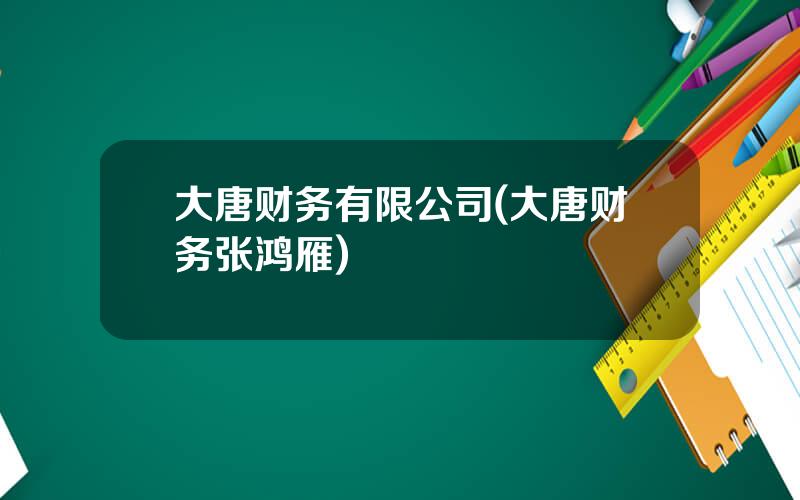 大唐财务有限公司(大唐财务张鸿雁)