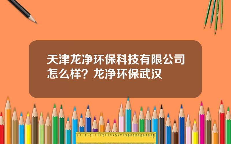 天津龙净环保科技有限公司怎么样？龙净环保武汉