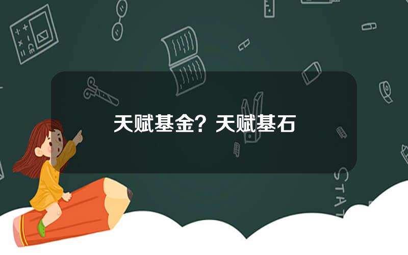 天赋基金？天赋基石