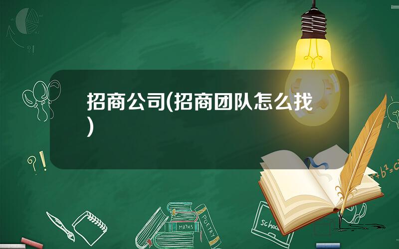 招商公司(招商团队怎么找)