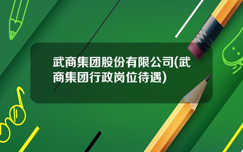 武商集团股份有限公司(武商集团行政岗位待遇)