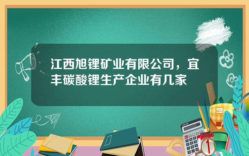 江西旭锂矿业有限公司，宜丰碳酸锂生产企业有几家