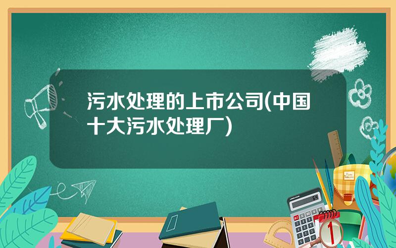污水处理的上市公司(中国十大污水处理厂)