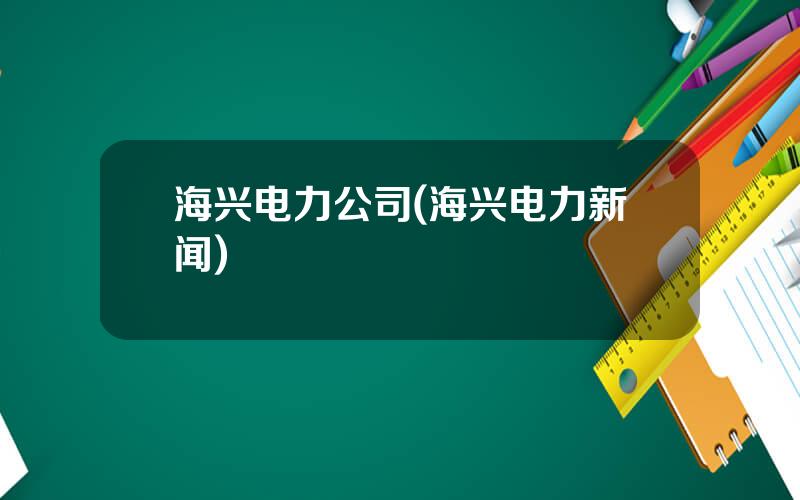 海兴电力公司(海兴电力新闻)