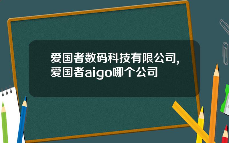 爱国者数码科技有限公司,爱国者aigo哪个公司